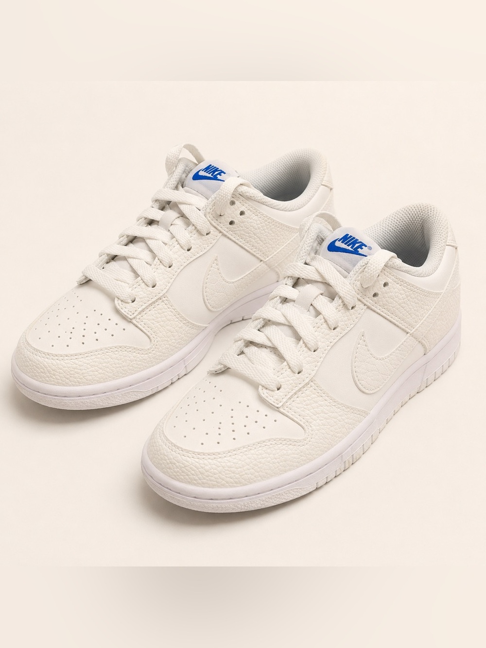 Nike • Dunk Low SE Sail Croc • Textured Leather Sneakers • 7Y / W 8.5